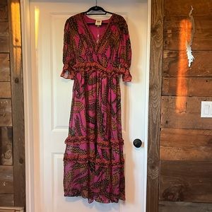 Farm Rio Croco Pink Maxi Dress